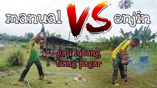 [Episod614] dua kaedah gali lubang tiang pagar untuk kawasan mini lepas bebas ternakan biri-biri.