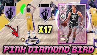 NBA 2K18 PINK DIAMOND 99 OVERALL LARRY BIRD GAMEPLAY!! *17 HOF BADGES* | NBA 2K18 MyTEAM GAMEPLAY