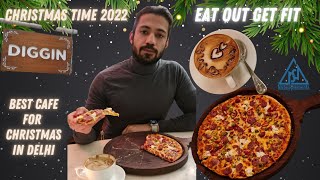 Christmas in Delhi | Diggin Cafe at Pandara Road | Pork Pizza with Ricotta Cheese | Eat Out Get Fit