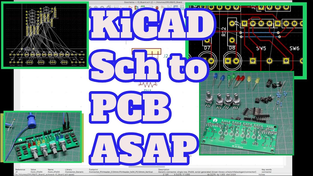 KiCAD Schematic And PCB - Quick Design Example And Build - YouTube