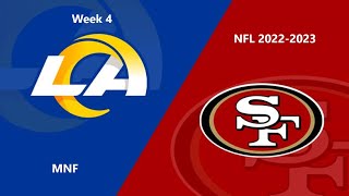 NFL 2022-2023 Season - Week 4: Rams @ 49ers (MNF)