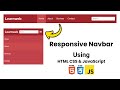 How To Create A Responsive Navigation Bar Using HTML CSS And JavaScript | Navbar HTML CSS