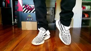 yeezy 350 zebra on feet