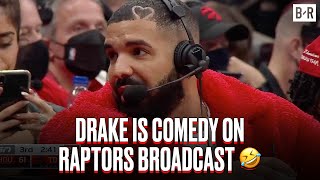Drake Joins Raptors Broadcast Courtside For Preseason Game 🍿