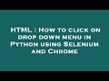 HTML : How to click on drop down menu in Python using Selenium and Chrome