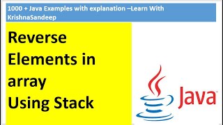 Java Program to reverse the elements in array?