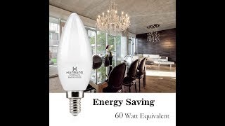 Hansang E12 LED Chandelier Bulb  60w Equivalent 5000K