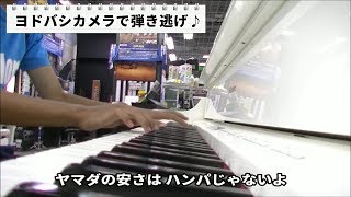 【弾き逃げ】ヨドバシカメラでヤマダ電機の唄を弾いてみたw