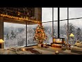 ❄Foggy Winter Morning in Cozy Bedroom With Gentle Snowfall and Relaxing Jazz | Piano Music for Relax