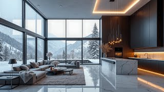 Morning Bliss in a Snowy Mountain Retreat ❄️ | Smooth Jazz for Relaxation \u0026 Warmth