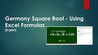 Germany Square Root - Using Excel Formulas [English]