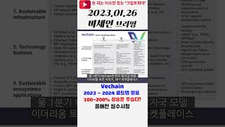 비체인 2023 ~ 2024년 로드맵 공개 100 ~ 200% 상승 우습다? #Shorts #비체인