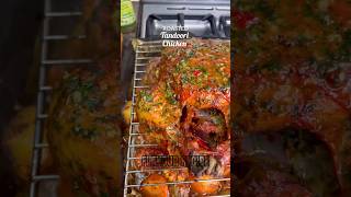 Roasted Whole Garlic Herb Butter Tandoori Chicken, Mint Sauce \u0026 Spicy Indian Yellow Rice #shorts