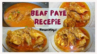 Beef Paye Recepie | beef Paye salan Recepie by Hanum Vlogs | Quick n easy Recepie of Paye