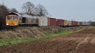 GBRf 66766 'Gail Richardson' hauling the Felixstowe North to Hams Hall Container Train