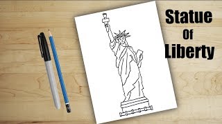 How to draw statue of Liberty Step by Step for beginners