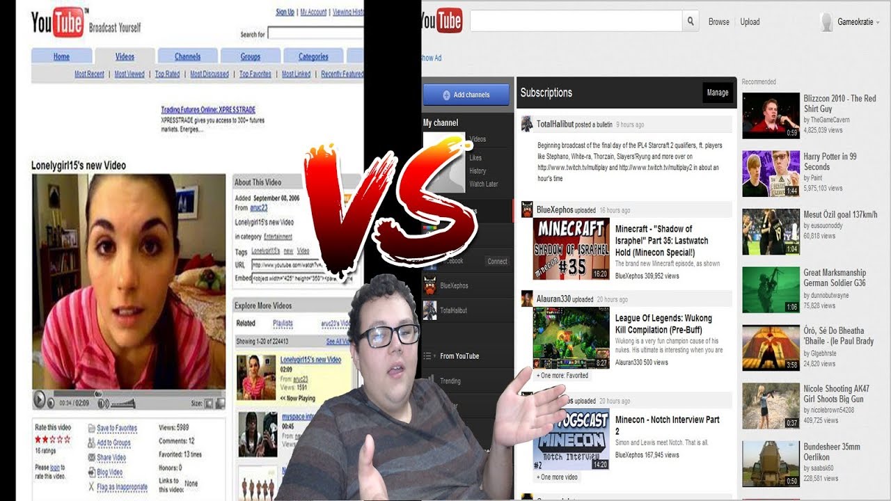 Old YouTube VS New YouTUBE - YouTube