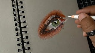 Eye Drawing Using Brustro Colored Pencils- Realtime