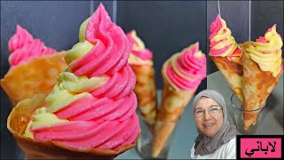 كلاص أو لاباني المغربي🇲🇦في المنزل 2 نكهات سهل من يد الحاجة فاطمة/recette glace