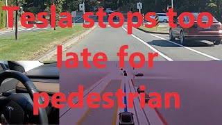 Tesla FSD 10.69.2.2 - Doesn't stop for pedestrian