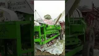 side fidder multicrop thresher star Deluxe working on mustard