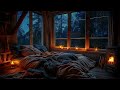 soothing rainfall in a warm bedroom relaxing fireplace sounds for a peaceful night