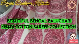 Pure Khadi Baluchari sarees | Handloom sarees | Handwoven sarees | Bengal Cotton Sarees |Tant Sarees