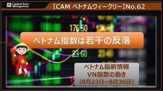 【CAM ベトナム ウィークリー】No.62　VN指数の動き（8月23日～ 8月30日）