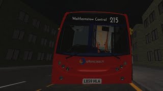 Roblox London and East bus simulator Driving Stagecoach London 36262 LX11AVR on bus route 215