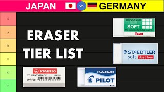 Ultimate Eraser Tier List- Japan VS Germany (Pentel, Pilot VS Faber-Castell, Staedtler, Stabilo)