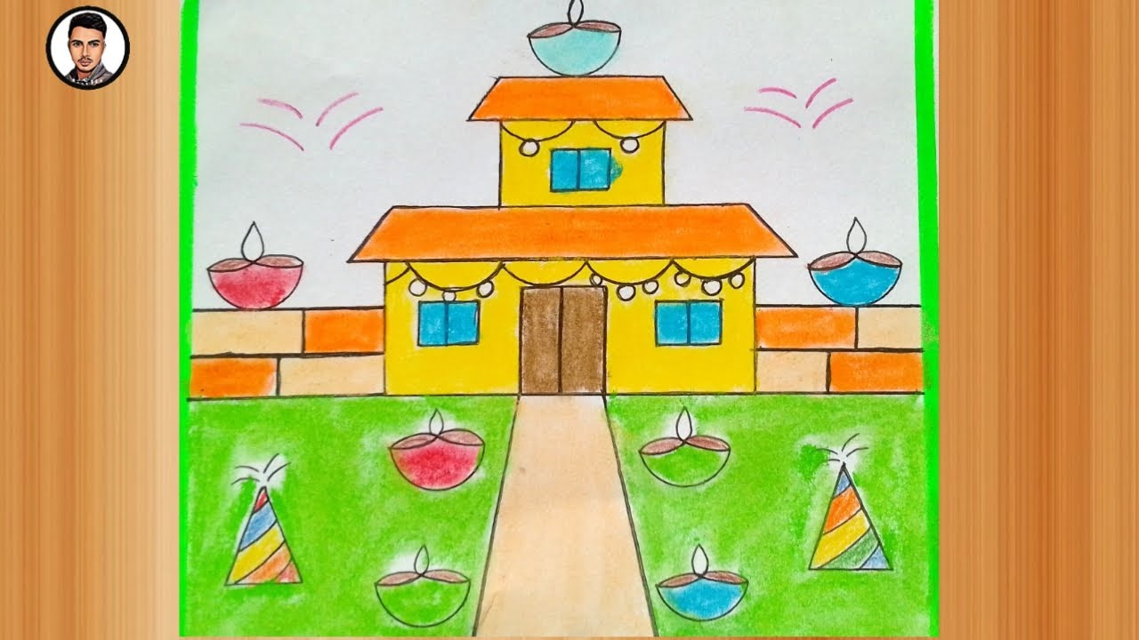 Diwali Drawing / Diwali Scenery Drawing / Happy Diwali Drawing / Diwali ...