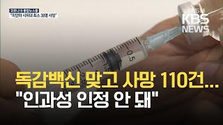 지난해 독감백신 접종 뒤 사망 신고 110건…“인과성 인정 안 돼” / KBS 2021.03.04.