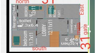 #31x31 east face house plan ll#31x31 east face ghar ka naksha ll #31x31east face ghar ka design