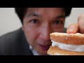 事務所でデザート『ビスキュイサンドミルククリーム』