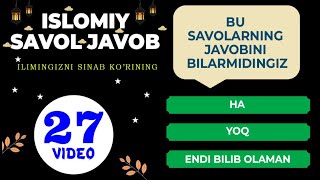 Islomiy savol javob #27 | diniy savol javoblar | исломие савол жавоб Abdullloh domla #savoltv