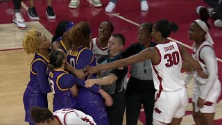 HEATED Moment: DOUBLE TECHNICALS During #9 LSU Tigers vs #24 Arkansas Razorbacks SEC Conference Game