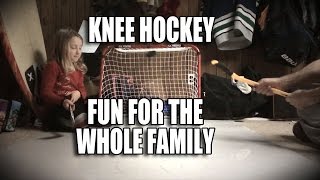 Knee hockey fun for the whole family EZ goal Knee hockey kit