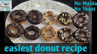 Donut recipe without yeast|No maida no yeast donut recipe| eggless donut recipe @foodcreatemood