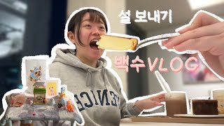 [백수VLOG] 자매끼리 설 보내는 방법 (feat.먹방, 하늘의 별이 된 까미, 대만 간식 펑리수)