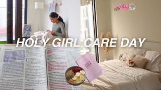 HOLY GIRL CARE DAY \u0026 CHIT CHAT 🧖🏽‍♀️ Skincare, bible study, nails, dating as a woman of God?