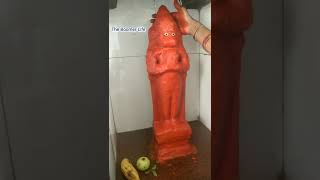 #LordHanuma | a woman offering Sindhooram to GOD Hanuma in a temple | #shorts | JAI SRIRAM