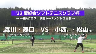 第35回愛好会ソフトテニスクラブ杯　決勝トーナメント2回戦　森川・湊口（グッチクラブ）ｖｓ小西一・松山拓（グッチクラブ）