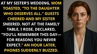 At My Sister’s Wedding, Mom Raised Her Glass — Then Dropped a Bombshell No One Expected