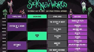 Sick New World 2023 Las Vegas Music Festival Set Times SOAD, Deftones, Korn, Turnstile, Incubus