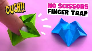 How to make NO SCISSORS origami FINGER TRAP. Origami bear trap easy tutorial step by step.
