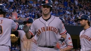 SF@LAD: Posey steals base, hits grand slam in win