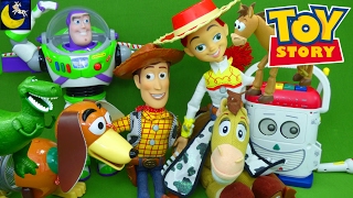 Lots of Toy Story Toys 1 2 3 Buzz Lightyear Jessie Bullseye Woody Cowboy Doll Slinky Mr Mike Toys!