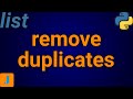 How To Remove Duplicates From A List In Python