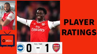 Brighton 0-1 Arsenal | Player Ratings | Review | MGTV 💪🏼💪🏼🔥🙏🏼