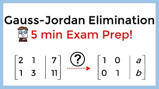 Solve Linear Equations (2 Unknowns, 2 x 2 Matrix), 5 min Exam Prep!